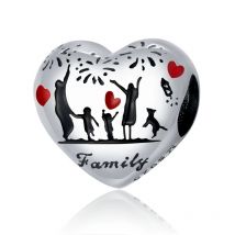WOSTU Hot Sale 925 Sterling Silver Forever Family Dangle Charm Home House Enamel Beads Pendant Fit Original Bracelet DIY Jewelry
