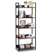 SucceBuy Scaffale in metallo Scaffale industriale alto a 3/4 livelli Libreria portaoggetti vintage con ripiani aperti per l'home office