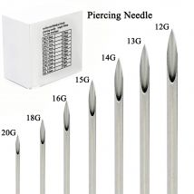 1-100 sztuk igły do ​​piercingu stal chirurgiczna jednorazowe igły do ​​piercingu E.O.Gas sterylizowane igła do makijażu permanentnego