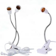 Spina UE USA Portalampada da tavolo flessibile a 360 gradi Base E27 Presa luce Cavo clip-on a collo di cigno con interruttore on/off per piante domestiche