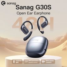 Sanag G30S Auricolare wireless a orecchio aperto Gancio per l'orecchio a conduzione aerea 48 ore di riproduzione Auricolari Bluetooth 5.4 OWS