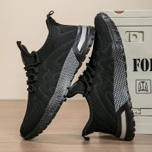 Herren Laufschuhe Atmungsaktive Strick-Turnschuhe Schnür-Freizeit-Sportschuhe Fitness-Training Flache Zero Drop-Schuhe Wanderschuhe Neu