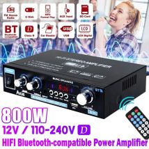 AK35 AK380 800 W Heimleistungsverstärker 2 Kanal Bluetooth 5.0 Surround Sound FM USB Fernbedienung Mini HIFI Digitalverstärker
