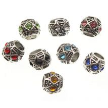 10 pezzi di strass micro pavimenta CZ zircone foro grande perlina/palla di metallo perline distanziatrici allentate per gioielli fai da te che fanno accessori forniture