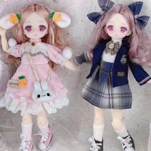 30cm Kawaii BJD Puppe Mädchen mit 6 Gelenken, bewegliche Puppe mit modischer Kleidung, weichem Haar, zum Ankleiden, Mädchen-Spielzeug, Geburtstagsgeschenk, Puppe, neu