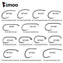 Bimoo 30 Stück Fliegenbindehaken aus Kohlenstoffstahl ohne Widerhaken zum Binden von Jig Nymph Stonefly Caddis Nymph Wet Dry Fly Forellen-Angelködern
