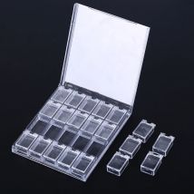 20 Gitter klar Nail Art Display Tablett Glitzer Strass Dekor Aufbewahrung sbox Fall