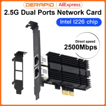 2500Mbps Pcie zu RJ45 I226-V Netzwerkkarte 2,5G Gigabit Ethernet Dual Ports 100/1000/2500Mbps Netzwerkkarte für Desktop