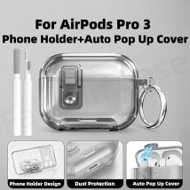 New for AirPods Pro 3 Earphone Case with Safety Lock Clear Case with Cleaner& Keychain For Apple AirPods Pro 3rd Generation 2025