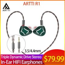 ARTTI R1 HiFi IEMs auricolari In-ear cablati cuffie Stereo con tripla unità dinamica con spina staccabile 0.78 a 2 pin 3.5/4.4mm