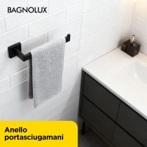 Kit portasciugamani da bagno in metallo nero opaco 304 di alta qualità, accessori, portasciugamani per bagno, montaggio a parete, resistente