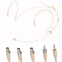 Microfono auricolare con doppio gancio per l'orecchio Microfono a cartuccia a condensatore omnidirezionale per Sennheiser per Shure Wireless