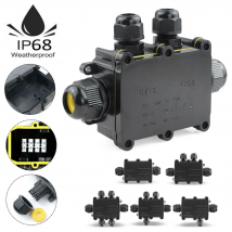 Wasserdichte Anschlussdose, 3/4-Wege, IP68, 4–15 mm, elektrische Kabel-Draht-Anschlüsse, 24 A, 450 V, externe elektrische Anschlüsse