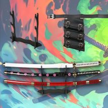 3 pezzi Anime Katana 104 cm/41 pollici Oggetti di scena per hobby e giochi di ruolo Viene fornito con supporto per spada a tre strati e cintura