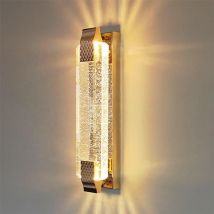 Lámpara de pared LED moderna de 12W, lámpara de pared de cristal dorado, lámpara de pared de luz cálida de 3000K para sala de estar, pasillo, escalera y comedor