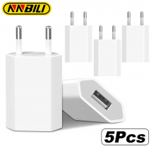 NNBILI 1-5 Pz Universale 5 V 1A Spina UE USB Caricatore Del Telefono Da Parete Per iPhone Samsung Xiaomi Redmi Google Huawei Adattatore di Alimentazione del Caricatore