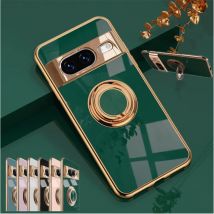 Stoßfest Überzug Ring Halter Telefon Fall Für Google Pixel 8A 8 7 Pro 7A 6A 5A Silikon Stehen Zurück abdeckung Shell Capa Funda Coque
