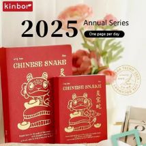 Kinbor-Notizbuch 2025, Agenda, kompletter Jahresplaner, A5/A6-Zeitplan, täglicher Zeitplan, Wochenplan, Effizienz, Notizbücher, Raster-Innenseite