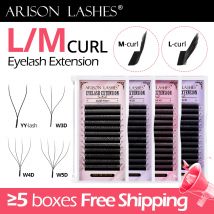 ARISON L/M Curl YY 3D 4D 5D W-Form Wimpern Vorgefertigte Volumenfächer Wimpernverlängerung 12 Linien Mesh Falsche Wimpern für Premium Soft