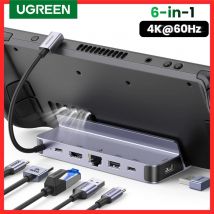 UGREEN stacja dokująca USB C typ C do HDMI 4K60Hz RJ45 PD100W stacja dokująca do pokładu parowego przełącznik Nintend MacBook Pro Air PC USB 3.0 HUB