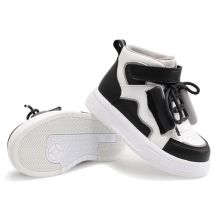 PRINCE PARD Orthopedic Shoes for Kids with Arch Support Flat Feet, Black Blue Color Leather Lace Children Casual Shoes