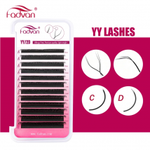FADVAN YY 0,05 mm C/D Curl 2D-W-Form Wimpernverlängerung Professionelles Make-up Faux Nerz Falsche Wimpern Weiche zwei Drähte Wimpern