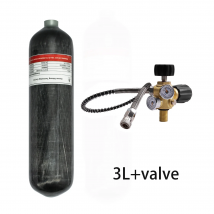 TUXING 4500psi 300Bar 3L Carbon Fiber HPA Tank High Pressure Cylinder with Regulating Valve Scuba Diving M18*1.5