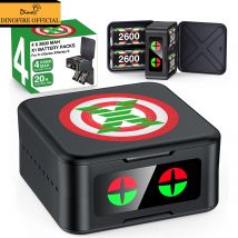 Batterie ricaricabili Dinofire Pack 4 pezzi 2600mAn Battery Box per xbox one/ xbox one x/ xbox one s/ xbox series x/ xbox series s