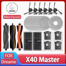 Per Dreame X40 Master Accessori Spazzola laterale principale in gomma Mop Sacchetto per la polvere in tessuto Filtro HEPA Parti di ricambio per aspirapolvere robot