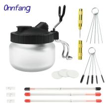 0.2/ 0.3/0.5mm aerografo pentola per pulizia ugello ago Set di pennelli vernice vaso di vetro bottiglie filtro pistola a spruzzo glassata kit di strumenti per la pulizia