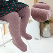 Rose Lila Farbe Thermische Kinder Strumpfhosen Für Winter Baumwolle Gestrickte Baby Mädchen Strumpfhosen Warme Kinder Strumpf Kleinkind Casual Hosen