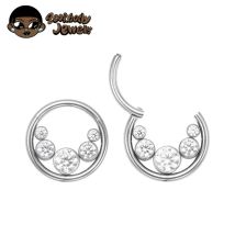 ASTM F136 Titanium Sapphire Septum Clicker Piercing 16G Tragus Helix Daith Earring Nose Ring Stud Body Piercing Jewelry