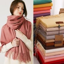 2024 Winters chal Frauen dicke Decke halten warm Kaschmir Pashmina Schals und Wraps Bufanda Echarpe Poncho Stolen