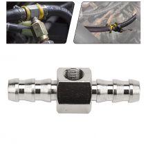 3/8 Zoll 1/2 Zoll Kraftstoffdruck-T-Fitting-Adapter, 304 Edelstahl, Gummi, hohe Leistung, für Kraftstoff-Manometer oder Sensor 1/8–27