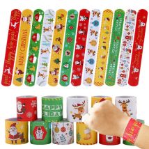10/20/50 Stück Weihnachten Slap Santa Schneemann Weihnachtsfeierbevorzugung Armband Spielzeug Kinder Geschenke Neujahr 2025, Kinder Geschenke Taschenfüller