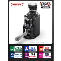 HiBREW-molinillo de café eléctrico automático con 34 engranajes para café expreso americano, almacenamiento Visual de granos G3A