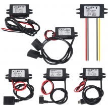 Wodoodporny konwerter 12V na 5V DC-DC, moduł obniżający napięcie, zasilacz, złącze USB-A żeńskie/typ C/dual USB/złącze z otwartym przewodem