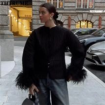 2024 neue Herbst Jacken Mode Frauen Solide Verstärktes Feder Manschetten Spitze Up Oansatz Mäntel Casual Langarm Elegante Chic Mantel