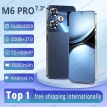 Smartphone M6 RRO originale 7.3 pollici versione globale 16GB + 1TB Snapdragon 8 Gen3 Android14 72 +