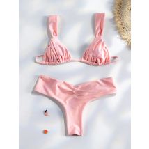 Plissee-Bikini-Set mit brasilianischen Falten, sexy Mikro-Bikinis, 2025, Damen-Badeanzug, weibliche Dreieck-Bademode, Strandkleidung, Badeanzug
