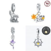 Original-Armband-Charms aus 925er-Sterlingsilber, Lady Liberty, leuchtende Glühwürmchen-Charms, Perlen, Damenmode, DIY-Schmuck, Geschenke, Herstellung