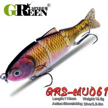 Green spider neue 110mm 18,5g Multi-Joint-Köder harter Körper langsamer Bass Hecht Angel köder Tackle Swimbait Angel köder