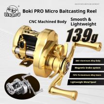 Lizard fishing BOKI  PRO mirco drum baitcaster reel with weighs 139g 7.6:1 ratio CNC alloy body shallow spool baitcasting reel