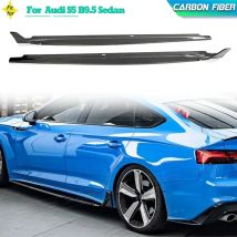 Kohlefaser-Auto-Seitenschweller-Erweiterungen für Audi S5 B9.5 Limousine 4-Türer 2020–2023, Racing-Seitentür, Stoßstangenschürze, Lippenrock, Body Kit