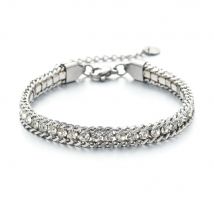 ZMZY Damen-Armband mit Zirkonia, Tenniskette, Edelstahl, Strass-Kristall, Armreif, minimalistischer Schmuck für Damen