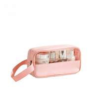 Simple PVC handbag PU splicing bag laundry bag new transparent makeup bag large capacity waterproof swimming bag