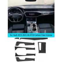 Pannello cambio centrale in fibra di carbonio set da 8 pezzi per Audi A6 A7 C8 A6 S6 RS6 2019-2025 aggiornamento interno interno in fibra di carbonio