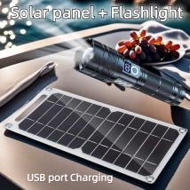 Solar panel mit USB-Taschenlampe wasserdicht Outdoor-Wandern und Camping tragbare 5V Handy Power Bank Lade tafel 35w