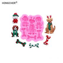 Cartoon Tier niedlichen Hund Knochen DIY Harz Zubehör Zubehör Tropfform handgemachte Schokolade Flip Süßigkeiten Kuchen Backen Silikonform