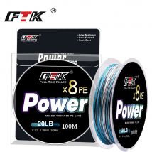 FTK X4/X8 Geflochtene Angelschnur 100 m 13-50lb Multifilament PE Geflochtene Schnur Schnur Snood für Hecht Bass Angelschnur Zubehör
